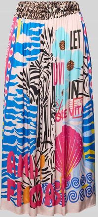 Miss Goodlife Midirock aus Viskose mit elastischem Bund in Rosa, Gr&ouml;&szlig;e S