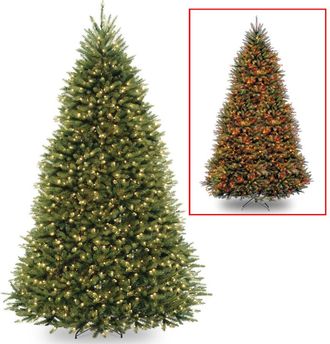 National Tree Company 9Ft Dunhill Fir Hinged Tree With 900 Dual Color Lights
