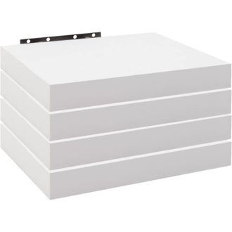 Woltu Woltu - Estanteria Pared Estante Flotante Juego De 4 Estante Pared De Madera De Mdf Para Sal&oacute;n Cocina Pasillo Blanco A