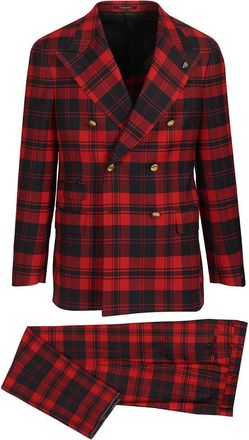 Gabriele Pasini Red Checked Double-Breasted Suit Abiti Rosso-Donna