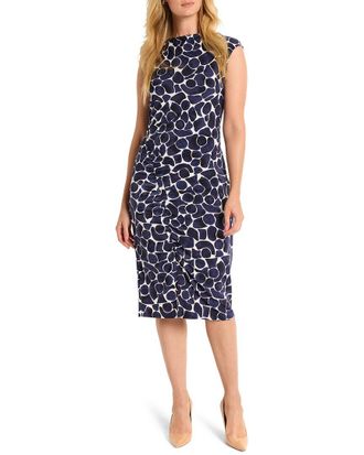 Nic+Zoe Geo Pebble Side Ruche Dress