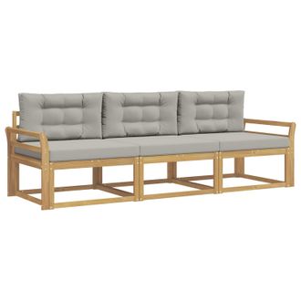 vidaXL Conjunto De Sof&aacute;s De Exterior 3 Pcs Blanco Y Gris Claro Vidaxl