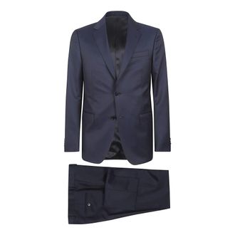 Ermenegildo Zegna Single Breasted Suits, male, Blue, Size: M Single-Breasted Tailored Suit
