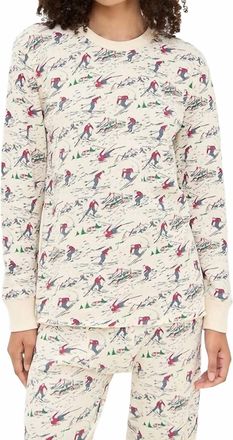 The Great. Classic Crew Thermal Long Sleeve Top In Slopeside Print