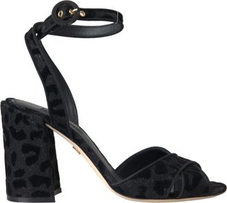 Dolce & Gabbana Zwarte Leoparden Suede Hakken Sandalen Schoenen