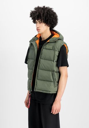 Alpha Industries Wendejacke ALPHA INDUSTRIES Hooded Puffer Vest FD, Herren, Gr. XXL, gr&uuml;n (sage, gr&uuml;n), Obermaterial: 100% Polyester; Futter: 100% Polyester; F&uuml;llung: 