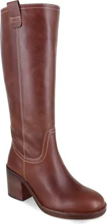 Zigi Soho Casper Knee High Block Heel Boot in Cognac Leather at Nordstrom, Size 11