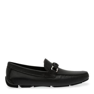 Ferragamo Stuart Gancini Leather Loafers, Size 6.5 D