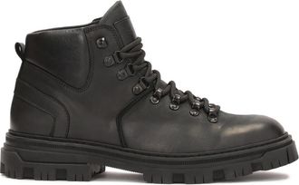 Kazar Zwarte laarzen met matte afwerking - Heren - Veterlaarzen - Zwart - 43 EU - Leer - Schoenen