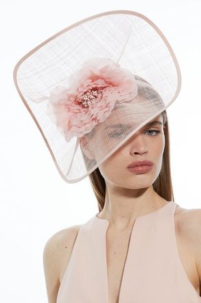 Karen Millen Womens Flower Trim Headband Fascinator - Pink - One Size