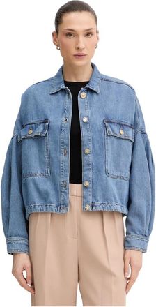 Sessun Cazanim Blousy Jean Jacket - Dames - Spijkerjassen - Blauw - L - Katoen - Jassen