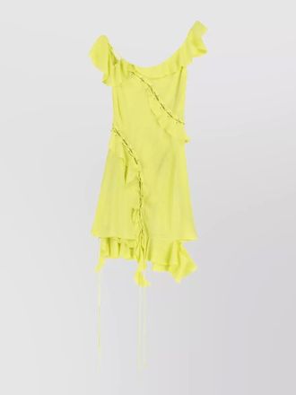 Acne Studios asymmetric off shoulder mini dress ruffles