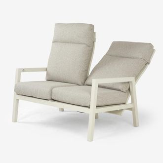 ED&Egrave;N JARD&Iacute; Sof&aacute; aluminio, blanco roto, color blanco envejecido, 82x126x112cm