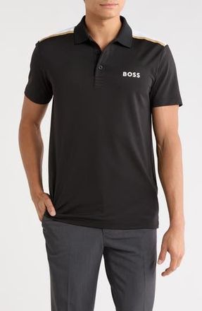 BOSS Paddy Tech Knit Golf Polo in Black at Nordstrom Rack, Size Small