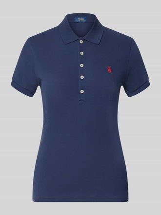 Polo Ralph Lauren Slim Fit Poloshirt aus Baumwoll-Mix in Marine, Gr&ouml;&szlig;e XXL