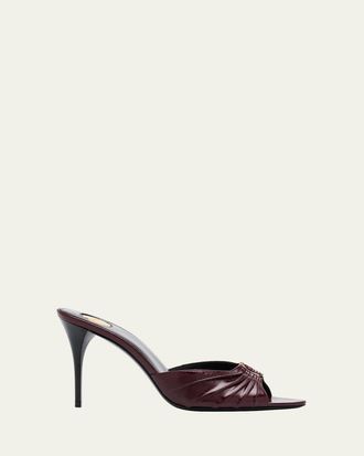サンダル・ミュール Saint Laurent FW25 BABYLON MULE 90 (819075AADF0 2603) Babylone 90 leather mules in black - Saint Laurent | Mytheresa