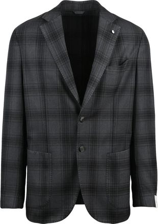 L.B.M. 1911 Rounded Wool Casual Jacket with Unlined Interior and Pin Detail