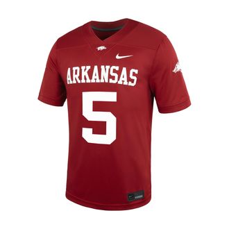 Nike Arkansas Nike Mens College Untouchable Game Jersey in Red | P31811J371ARKS-CRM