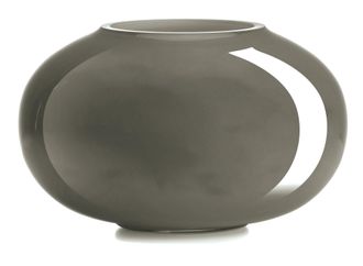 IVV pandora vase h-18 diam 30 cm t/f encased external gray internal milk white