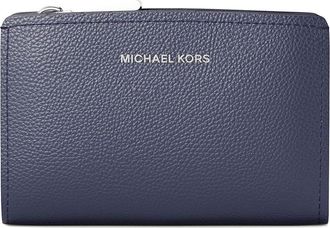 Michael Kors Bryant Medium Zip Around Wallet Wallet Womens Handbags Dress Blues : MD, Cotton/Leather