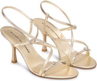 Stuart Weitzman Kensington Strappy Sandal 85 in Light Gold at Nordstrom, Size 10.5