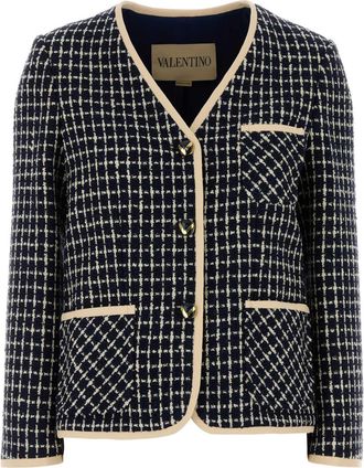 Valentino Garavani Embroidered Tweed Blazer