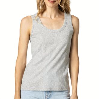 Lilla P Womens Scoop Tank Top In Grey