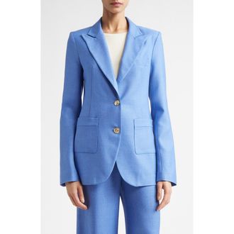 St. John Wool & Silk Suit Jacket in Periwinkle at Nordstrom, Size 10