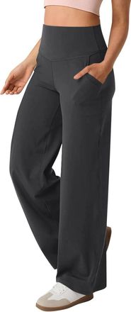 Generic Wide Leg Yoga Pants For Women Uk Stretchy High Waist Baggy Sweatpants Women Sports Gym Ladies Tracksuit Bottoms Loose Fit Solid Color Lightweight Jogg