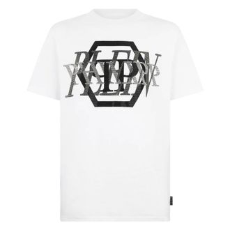 Philipp Plein Heren, Tops, Wit, Maat: 5XL Katoen