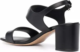Ferragamo Gancini-Plaque Leather Sandal - Black