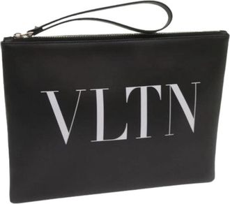 Valentino Pre-owned Vintage Clutch - Dames - Vintage Clutch - Zwart - ONE Size - Leer - Vintage