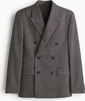 H&M Doppelreihiges Jackett in Regular Fit - Schwarz