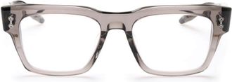 Akoni Columba Translucent Grey Rectangular Eyeglasses with Thick Temples