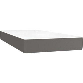 vidaXL Vidaxl - Colch&oacute;n De Muelles Ensacados Cuero Sint&eacute;tico Gris 120x190x20 Cm