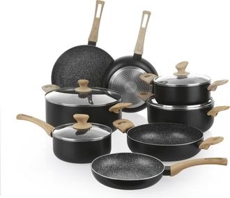 KASANOVA Batteria 12 pezzi medium Black Stone