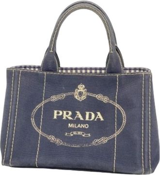 Prada Pre-owned Tote Bags, female, Blue, Size: ONE SIZE Pre-owned Vintage Tote Bag