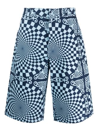 Bluemarble geometric-print cotton tailored shorts