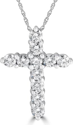 Pompeii3 3CT Diamond Cross Pendant 14K White Gold Womens Round Brilliant Cut 18 Chain