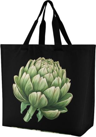 Generic Artichoke Reusable Shopping Bags Large Capacity Grocery Bag Heavy Duty Tote for Women 40x40x16cm