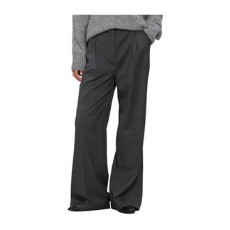 Filippa K Darcey Wool Broeken - Dames - Wijde Broeken - Grijs - L - Wol - Broeken