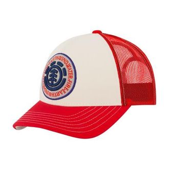 Element Constructed Contrast Stitch Cotton Twill Trucker Cap in Red at Nordstrom