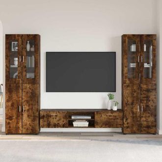 vidaXL vidaXL Set mobile TV con cassetto FLORIN Rovere fum&eacute; Legno multistrato