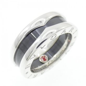 Bulgari Ceramic Silver 925 Band Ring (Pre-Owned)
