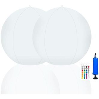 OEM Luz Flotante Led Solar Inflable E Impermeable Para Piscina, Bola Luminosa, &Oslash;35cm, 2 Unidades - Cambia De Color