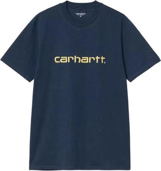 Carhartt Work in Progress Carhartt Wip, T-Shirts, male, Blue, Size: XL Graphic Logo Tee Short Sleeve