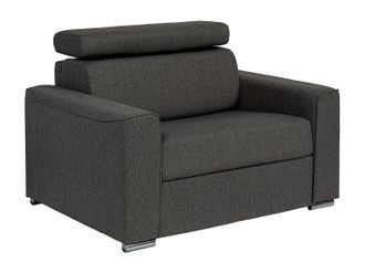 Vente-Unique Poltrona Letto Express In Tessuto Grigio Rete A Doghe Larghe 70 Cm Materasso 18 Cm - Vizir