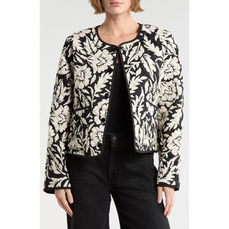 Sanctuary Floral Quilted Jacket in Fever Tree Black at Nordstrom Rack, Size X-Large