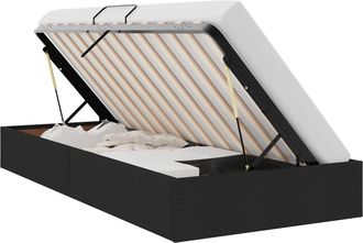vidaXL Estructura De Cama Ottoman Negro 100 X 200 Cm Tela Vidaxl