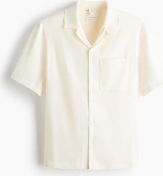H&M Freizeithemd aus Leinengemisch in Relaxed Fit - Cremefarben